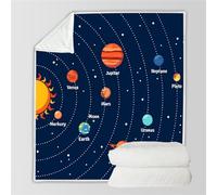RFFLUX 3D Solar System Throw Blankets 100x130 cm Soft Warm Cozy Microfiber Flannel Fleece Universe Planet Blanket Sofa Lightweight Summer Machine Washable Bedspread for Bed and Couch（Style 100-1）
