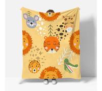 RFFLUX 3D Tiger Throw Blankets 150x200 cm Soft Warm Cozy Microfiber Flannel Fleece Cartoon Lion Blanket Sofa Lightweight Summer Machine Washable Bedspread for Bed and Couch（Style 147-19）