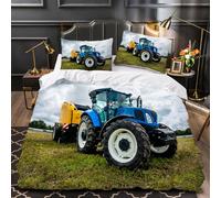 RFFLUX 3D Tractor Double Bedding Duvet Cover Set 3 Pieces 200x200 Ultra Soft Microfiber Tractor Comforter Cover with Zipper Easy Care Quilt Cover with 2 Pillowcase for Room Decor（Style 30-2）