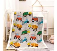 RFFLUX 3D Tractor Throw Blanket 130x150 cm Winter Soft Warm Cozy Cartoon Truck Sherpa Blanket Sofa Lightweight Microfiber Machine Washable Bedspread for Bed and Couch（Style 149-13）
