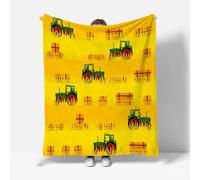 RFFLUX 3D Tractor Throw Blankets 130x150 cm Soft Warm Cozy Microfiber Flannel Fleece Cartoon Farm Blanket Sofa Lightweight Summer Machine Washable Bedspread for Bed and Couch（Style 147-16）