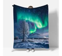 RFFLUX Aurora Throw Blankets 180x220 cm Soft Warm Cozy Microfiber Fleece Flannel Starry Sky Blanket Sofa Lightweight Summer Machine Washable Bedspread for Bed Couch（Style 222-7）