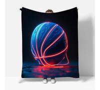 RFFLUX Basketball Throw Blankets 220x240 cm Soft Warm Cozy Microfiber Fleece Flannel Neon Blanket Sofa Lightweight Summer Machine Washable Bedspread for Bed Couch（Style 210-17）