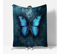 RFFLUX Butterfly Throw Blankets 220x240 cm Soft Warm Cozy Microfiber Fleece Flannel Retro Butterfly Blanket Sofa Lightweight Summer Machine Washable Bedspread for Bed Couch（Style 218-4）