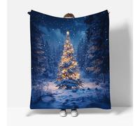 RFFLUX Christmas Throw Blankets 130x150 cm Soft Warm Cozy Microfiber Fleece Flannel Christmas Tree Blanket Sofa Lightweight Summer Machine Washable Bedspread for Bed Couch（Style 207-13）
