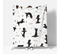 RFFLUX Dachshund Throw Blankets 100x130 cm Soft Warm Cozy Microfiber Fleece Flannel Yoga Dog Blanket Sofa Lightweight Summer Machine Washable Bedspread for Bed Couch（Style 209-1）