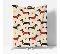 RFFLUX Dachshund Throw Blankets 180x220 cm Soft Warm Cozy Microfiber Fleece Flannel Cute Dog Blanket Sofa Lightweight Summer Machine Washable Bedspread for Bed Couch（Style 208-4）