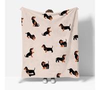 RFFLUX Dachshund Throw Blankets 180x220 cm Soft Warm Cozy Microfiber Fleece Flannel Cute Dog Blanket Sofa Lightweight Summer Machine Washable Bedspread for Bed Couch（Style 219-1）
