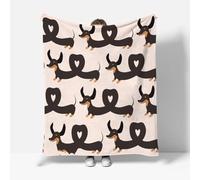 RFFLUX Dachshund Throw Blankets 220x240 cm Soft Warm Cozy Microfiber Fleece Flannel Cute Dog Blanket Sofa Lightweight Summer Machine Washable Bedspread for Bed Couch（Style 217-1）