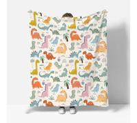RFFLUX Dino Throw Blankets 100x130 cm Soft Warm Cozy Microfiber Fleece Flannel Cute Dinosaur Blanket Sofa Lightweight Summer Machine Washable Bedspread for Bed Couch（Style 224-4）
