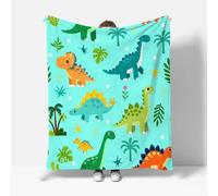 RFFLUX Dino Throw Blankets 180x220 cm Soft Warm Cozy Microfiber Fleece Flannel Cute Dinosaur Blanket Sofa Lightweight Summer Machine Washable Bedspread for Bed Couch（Style 206-4）