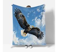 RFFLUX Eagle Throw Blankets 220x240 cm Soft Warm Cozy Microfiber Fleece Flannel Animal Eagle Blanket Sofa Lightweight Summer Machine Washable Bedspread for Bed Couch（Style 220-17）