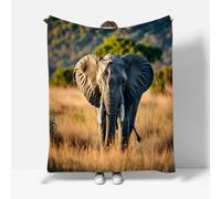 RFFLUX Elephant Throw Blankets 100x130 cm Soft Warm Cozy Microfiber Fleece Flannel Animal Elephants Blanket Sofa Lightweight Summer Machine Washable Bedspread for Bed Couch（Style 221-14）