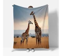 RFFLUX Giraffe Throw Blankets 150x200 cm Soft Warm Cozy Microfiber Fleece Flannel Animal Giraffe Blanket Sofa Lightweight Summer Machine Washable Bedspread for Bed Couch（Style 225-19）