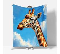 RFFLUX Giraffe Throw Blankets 180x220 cm Soft Warm Cozy Microfiber Fleece Flannel Animal Blanket Sofa Lightweight Summer Machine Washable Bedspread for Bed Couch（Style 220-11）