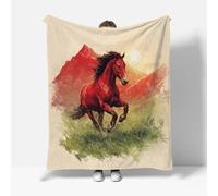 RFFLUX Horse Throw Blankets 220x240 cm Soft Warm Cozy Microfiber Fleece Flannel Animal Horse Blanket Sofa Lightweight Summer Machine Washable Bedspread for Bed Couch（Style 210-20）