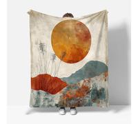 RFFLUX Japan Style Throw Blankets 100x130 cm Soft Warm Cozy Microfiber Fleece Flannel Abstract Aesthetic Blanket Sofa Lightweight Summer Machine Washable Bedspread for Bed Couch（Style 217-7）