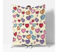 RFFLUX Love Throw Blankets 180x220 cm Soft Warm Cozy Microfiber Fleece Flannel Romance Theme Blanket Sofa Lightweight Summer Machine Washable Bedspread for Bed Couch（Style 178-16）