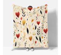 RFFLUX Love Throw Blankets 220x240 cm Soft Warm Cozy Microfiber Fleece Flannel Romance Theme Blanket Sofa Lightweight Summer Machine Washable Bedspread for Bed Couch（Style 222-10）