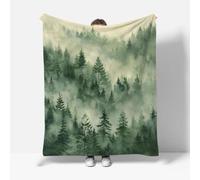 RFFLUX Mountains Forest Throw Blankets 180x220 cm Soft Warm Cozy Microfiber Fleece Flannel Nature Aesthetic Blanket Sofa Lightweight Summer Machine Washable Bedspread for Bed Couch（Style 227-13）