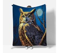 RFFLUX Owl Throw Blankets 130x150 cm Soft Warm Cozy Microfiber Fleece Flannel Animal Owls Blanket Sofa Lightweight Summer Machine Washable Bedspread for Bed Couch（Style 225-4）