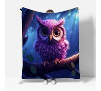 RFFLUX Owl Throw Blankets 220x240 cm Soft Warm Cozy Microfiber Fleece Flannel Kawaii Owl Blanket Sofa Lightweight Summer Machine Washable Bedspread for Bed Couch（Style 217-3）