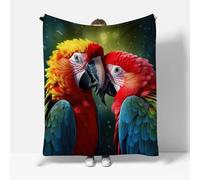 RFFLUX Parrot Throw Blankets 130x150 cm Soft Warm Cozy Microfiber Fleece Flannel Couples Blanket Sofa Lightweight Summer Machine Washable Bedspread for Bed Couch（Style 209-11）