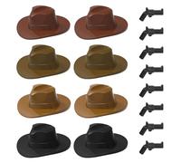 RFFTQQ 8Pcs Western Cowboy Hat & 8Pcs Mini Pistol, Revolver Hand Guns Building Blcoks Set, West Wild Weapons Accessories