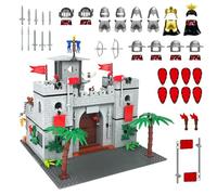RFFTQQ Medieval Knight Castle Building Blocks Set, Come with 12 Shadow Knight Figures, Compatible with Lego 630 Accessory, Knights Kingdom Castle, for Children