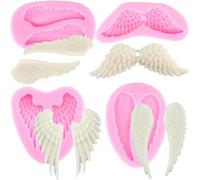 RFGHAC Angel Wings Fondant Silicone Moulds for Cake Decorating Cupcake Topper Chocolate Candy Resin Clay Gum Paste Set of 4