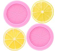 RFGHAC Lemon Slice Fondant Mould Orange Fruit Piece Silicone Moulds for Cake Decorating Cupcake Topper Candy Chocolate Gum Paste Polymer Clay Set of 2