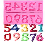 RFGHAC Silicone Number 0-9 3D Embossed Fondant Chocolate Mould for Cake Decorating Cupcake Topper Candy Polymer Clay Gum Paste Set of 1