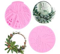 RFGHAC Winter Foliage Flower Pro Silicone Mould Pine Cone Branch Fondant Mould for Wedding Cake Decorating Cupcake Topper Candy Chocolate Gum Paste Polymer Clay Set of 2