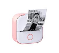 RFGTHY Portable Mini Thermal Printer T02 Pocket Label DIY Self Adhesive Sticker Machine Various Paper Portable Printer(Pink-Set 5)