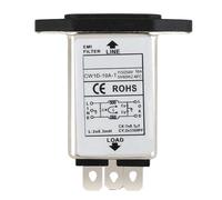 RFI Outlet Filter AC CW1D-T Type Power Line Noise Suppressor with Fuse, 1-10A 115/250V AC, Nickel Plated, for Industrial Automation, Computer Rooms, Communication Equipment