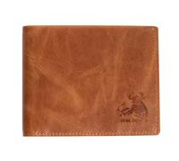 RFID Bifold Leather Wallet For Men with Flip Up ID in Vintage Buffalo Brown, Adventure Brown - Wild Buck Tan, 3.5 x 4.5, Modern