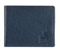 RFID Bifold Leather Wallet For Men with Flip Up ID in Vintage Buffalo Brown, Power Blue - Wild Buffalo Blue, Classic