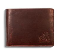 RFID Bifold Leather Wallet For Men with Flip Up ID in Vintage Buffalo Brown, Wild Heritage Burgundy, Classic