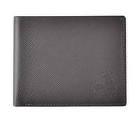 RFID Bifold Leather Wallet For Men with Flip Up ID in Vintage Buffalo Brown, Wild Mountain Grey, S, Modern