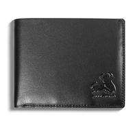 RFID Bifold Leather Wallet For Men with Flip Up ID in Vintage Buffalo Brown, With Coin Pocket - Nappa Black, Classic