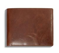 RFID Bifold Leather Wallet For Men with Flip Up ID in Vintage Buffalo Brown, With NO Logo - Forest Brown, Bifold Wallet