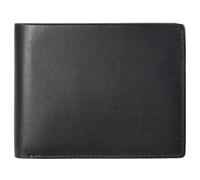 RFID Bifold Leather Wallet For Men with Flip Up ID in Vintage Buffalo Brown, With NO Logo - Smooth Nappa Black, Classic