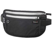 RFID Blocking Anti Theft Hidden Unisex Money Passport Holder Airplane Travel Waist Belt Fanny Bag (Black)