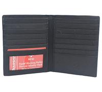 New Premium Lambskin Leather Bifold Hipster Credit Card Wallet (Black)