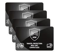 RFID Blocking Card, 4 Pack Credit Card Protector, Card Blocker for Contactless Cards, Anti-Theft RFID Debit Cards Holder, Bank Armoured Cards Protection for Wallets, Slim NFC Blocker for Purse