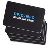 RFID Blocking Card,5Pack Contactless NFC Debit Credit Card Passport Protector blocker,One RFID Card Protects Entire Wallet, without adding bulk Black