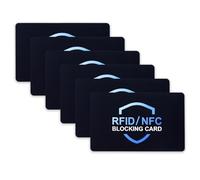 RFID Blocking Card 6 Pack, Card Blocker for Contactless Cards Bank Debit Credit Card Protector Anti-Theft Contactless NFC Blocker, Slim Contactless Protection for Identity Document Wallets Passport
