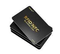 RFID Blocking Card for Wallets, Contactless NFC Credit Card ID Protection Safe Bank Cards Passport Entire Wallet Purse Shield Protector Blocker Guard, Black, 4pack, Fashions