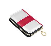 RFID Blocking Card Holder Cute Women's Wallet Leather Zip Around Coin Purse Wallet with Zipper England National Flag