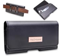 TECHGEAR RFID Blocking Card Holder PU Leather Holster Pouch Case with Belt Clip & Loop to Fit Samsung S20 Ultra, A14 5G, XCover 6 Pro, A22 5G, A05s, A04s, XCover 7, Honor X7a / X7, Moto G9 Power/Plus